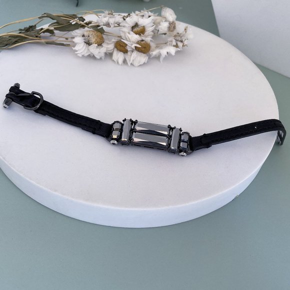 Henri Bendel Rare Black Crystal Stone Bracelet
